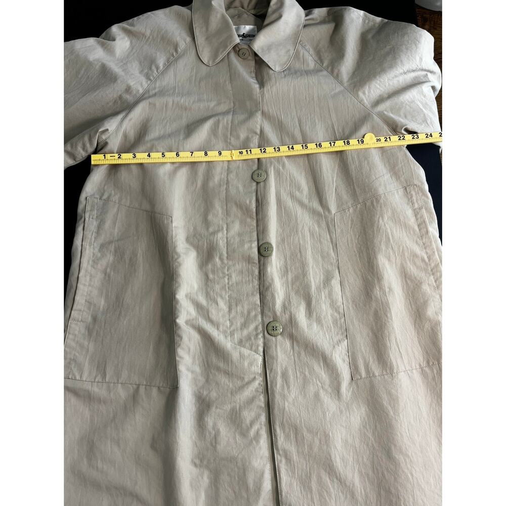 Vintage Women's Trench Coat Aqua Sheen Size 14 - Picture 7 of 8